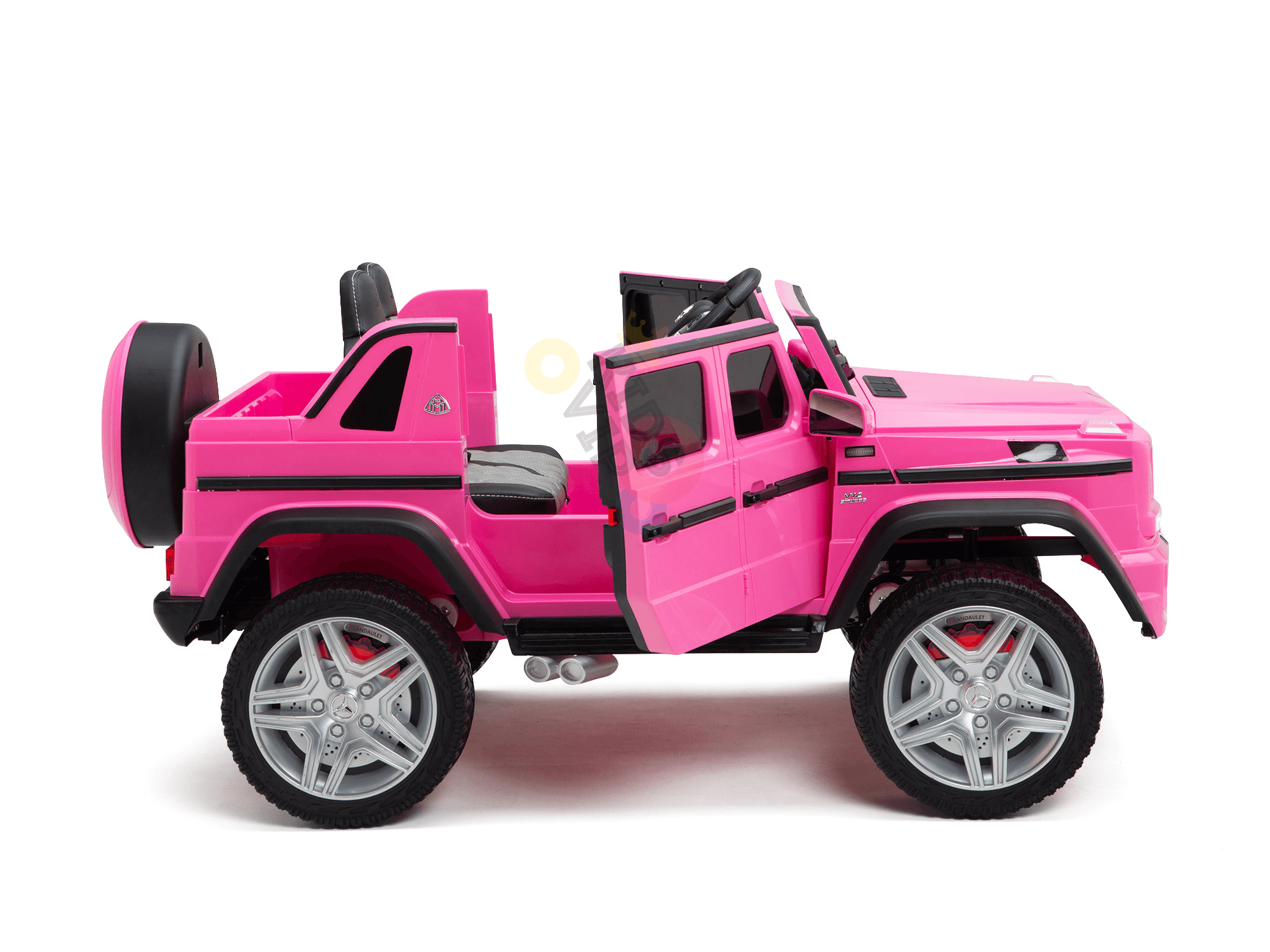12V Pink Luxury Mercedes Maybach G650s Kids' 4x4 Ride-on SUV W/ Rubber Wheels, Music & RC.