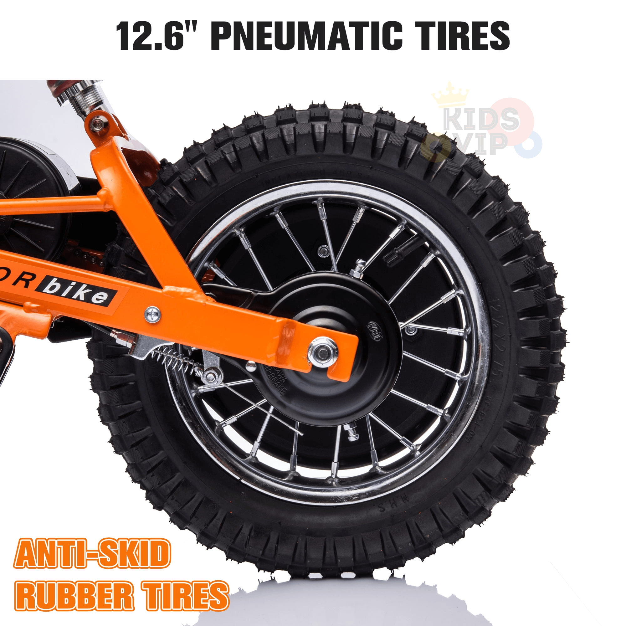 24V 250W Super Moto Off-Road Edition Ride-On Dirt Bike for Big Kids W/ Air-Filled Rubber Tires.