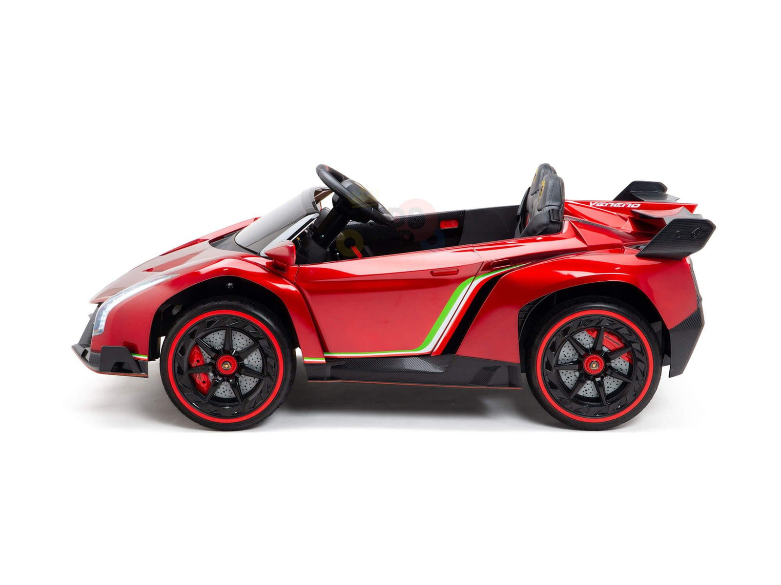 12V Red Lamborghini Veneno 4X4 Limited Edition Ride-on Car W/ EVA Rubber Wheels, Bluetooth & RC.