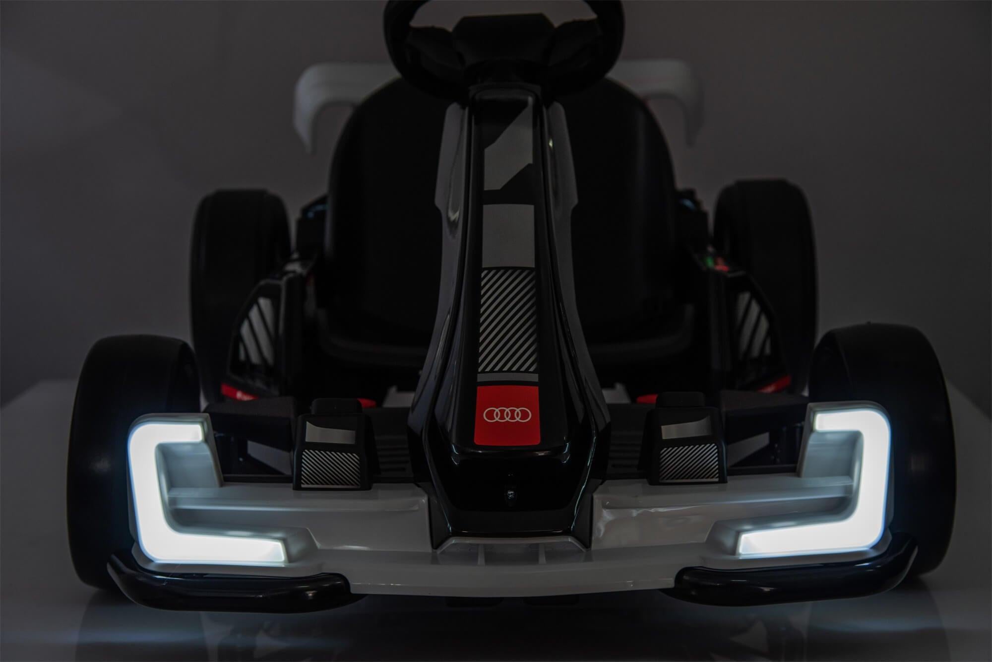 24V Red Newest Upgraded Audi Drifting Go Kart W/ 180° Drift, Bluetooth Music & Lights.