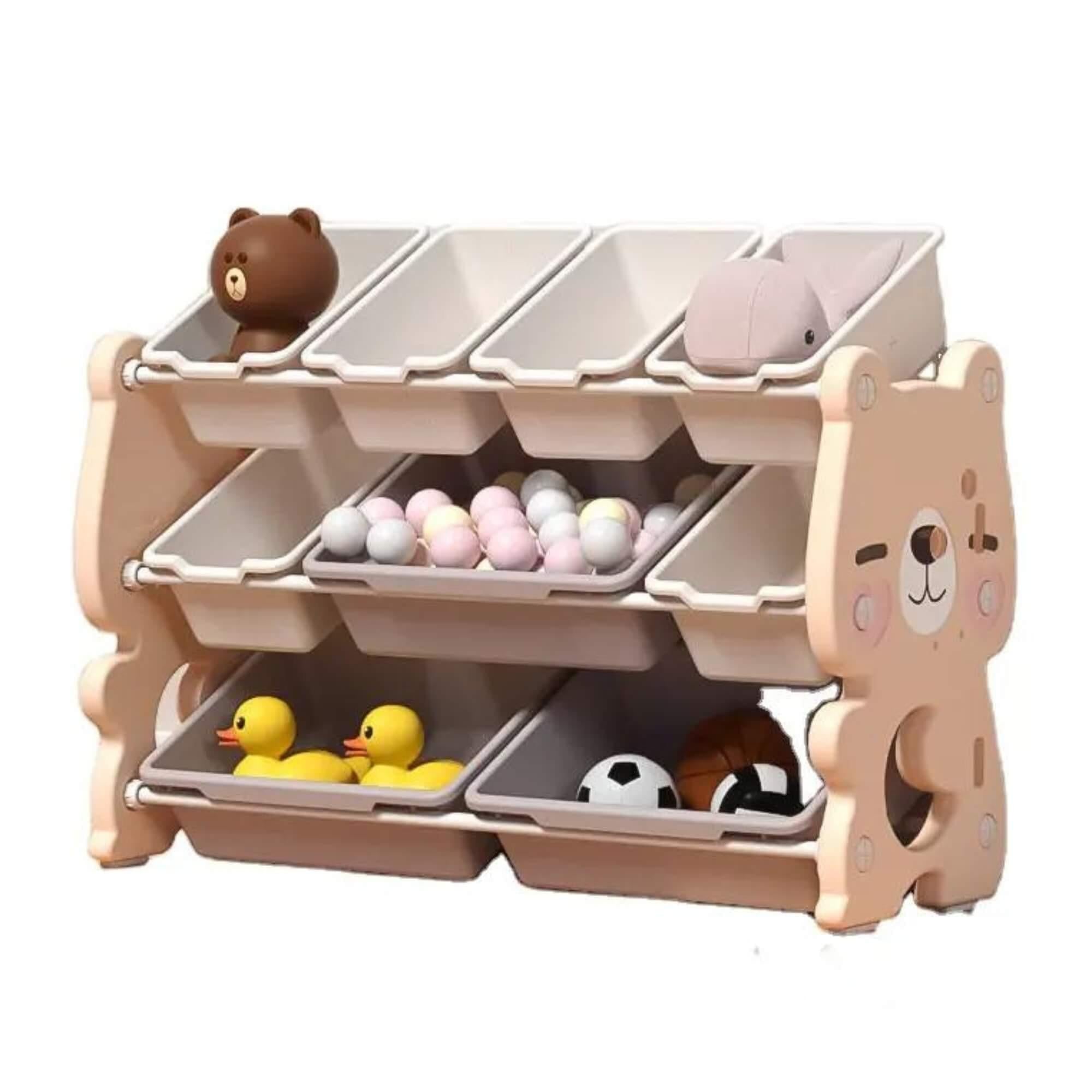 Kids and Toddlers Bear Edition Mini Toy Storage / Organizer with Bins.