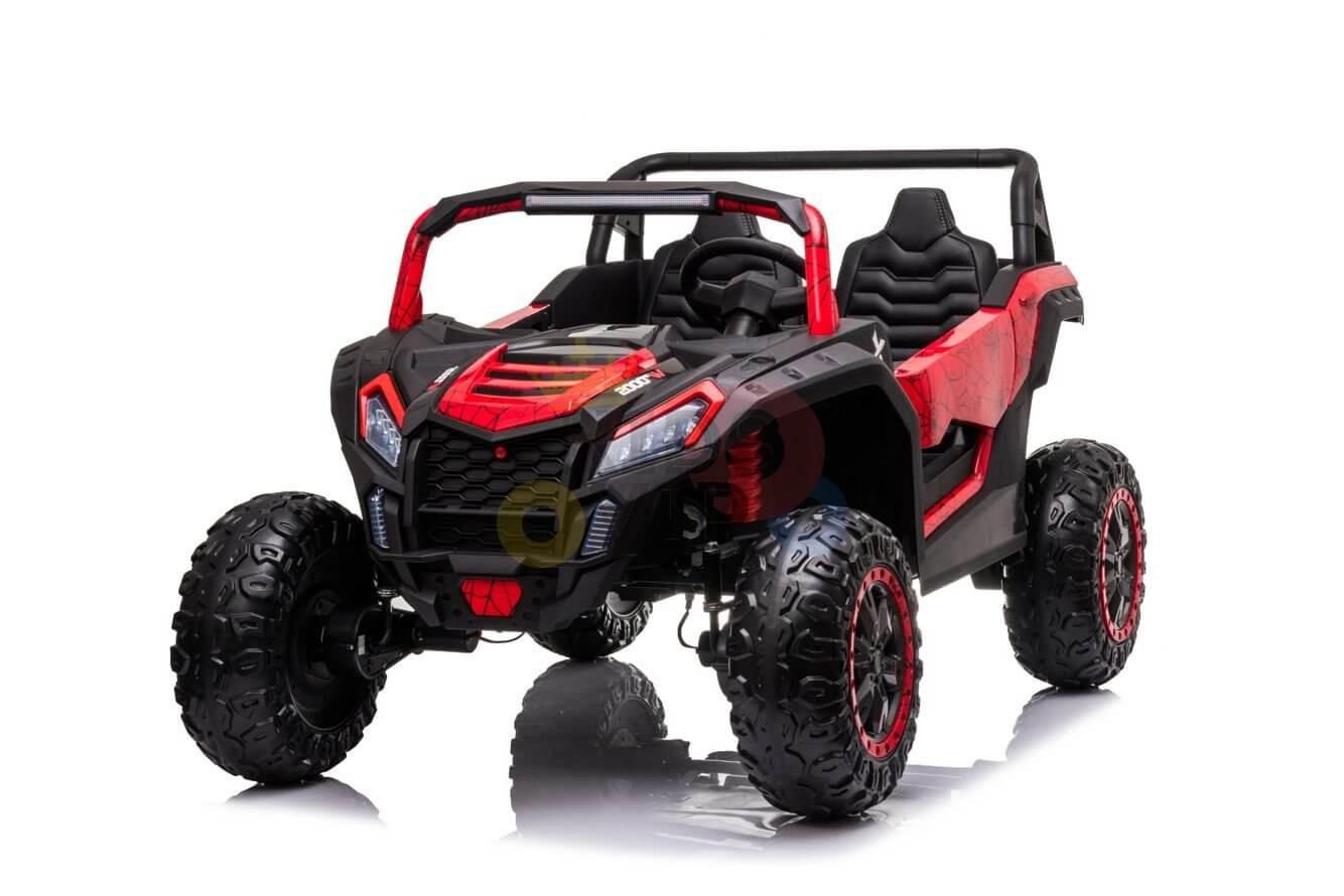 Red 2-Seater XXL Edition Blade BT 24V/4WD Kids' Exclusive Buggy/UTV With Rubber Wheels, Leather Seats, Music & RC.