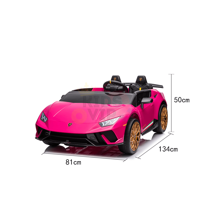 Pink 24V Lamborghini Huracan 4x4/AWD 2-Seater Licensed Ride-On Car W/ EVA Rubber Wheels, Music, RC.