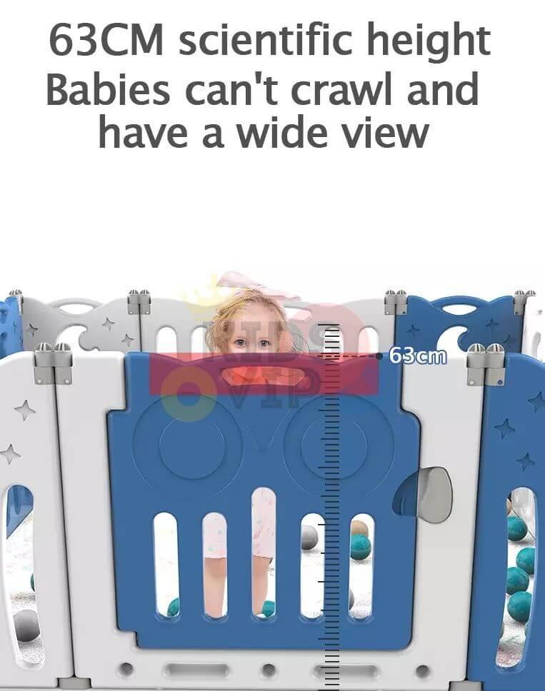 Pink 20 Panels Indoor/Outdoor Foldable Playpen, Fence, Interactive Safety Play Yard for Toddlers and Infants.