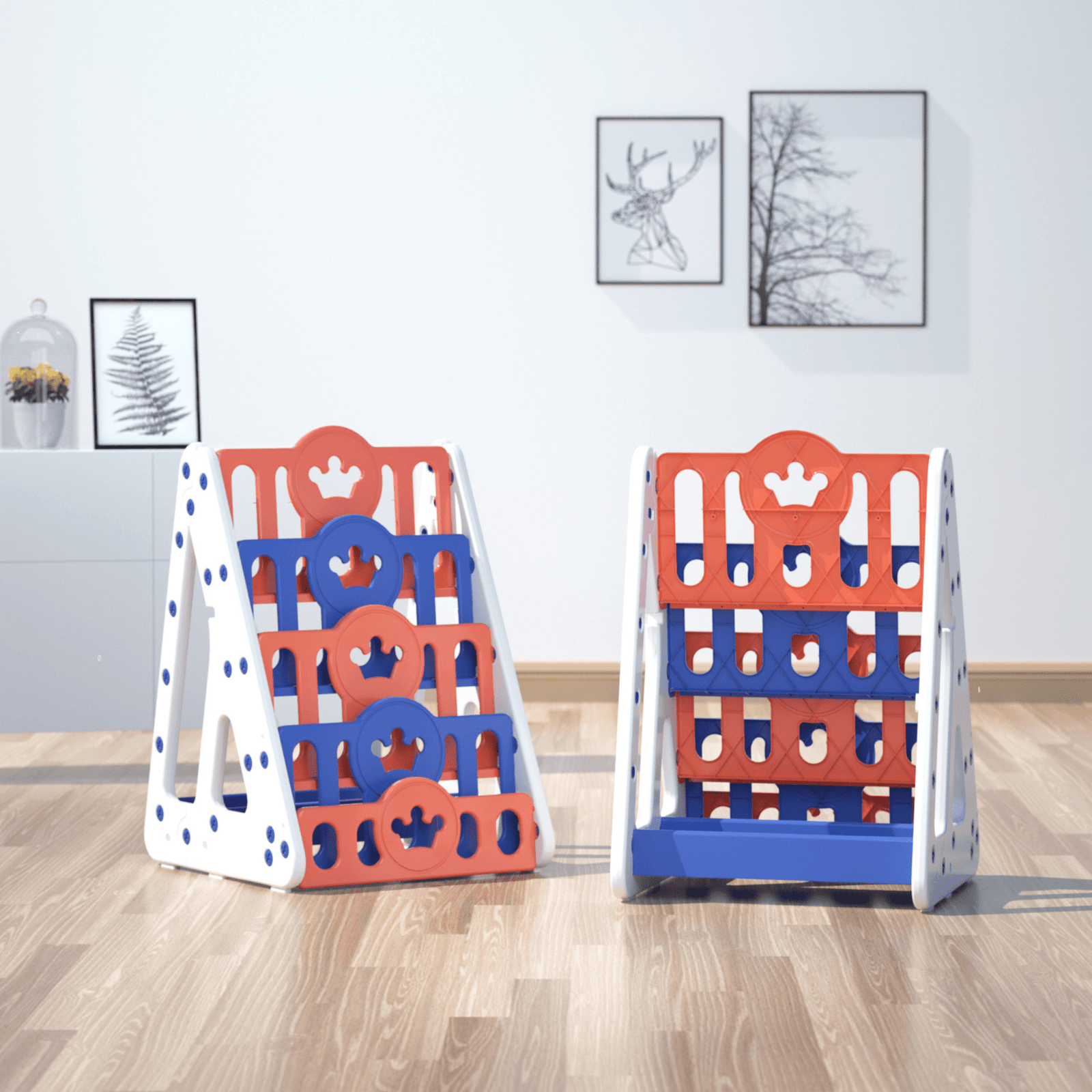 Kids' and Toddlers' Crown Edition Free Standing Bookshelf Storage / Organizer.