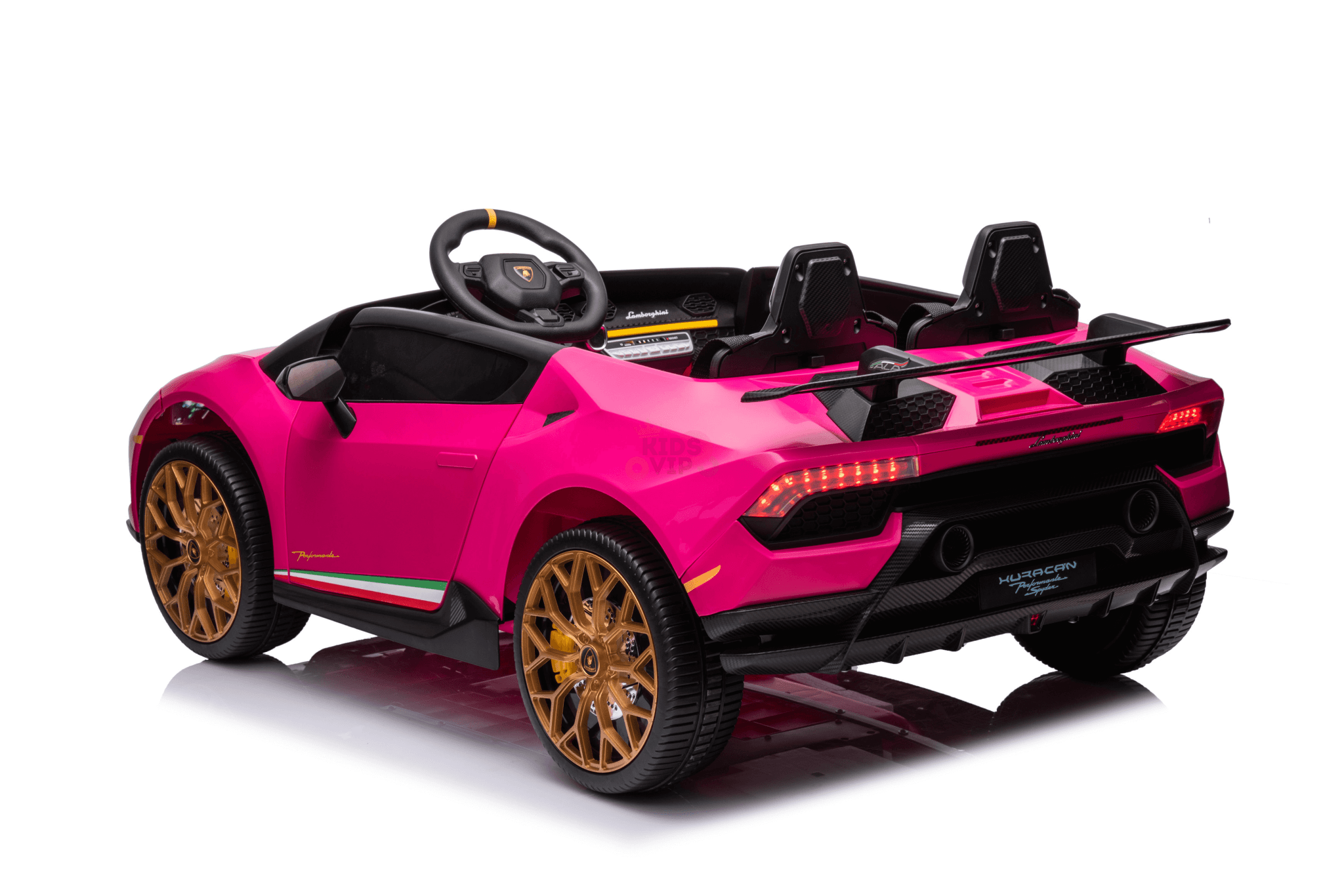 Pink 24V Lamborghini Huracan 4x4/AWD 2-Seater Licensed Ride-On Car W/ EVA Rubber Wheels, Music, RC.