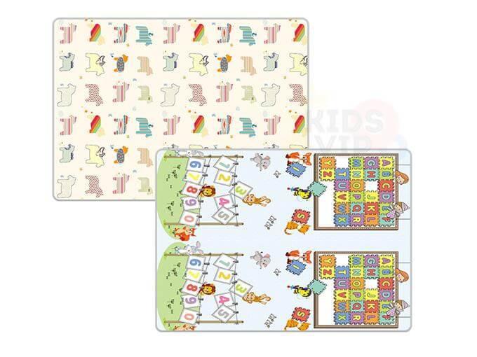Luxury Indoor/ Outdoor Double Sided Foldable Waterproof Foam Play Mat - Puzzles Edition - 200x180x1cm.