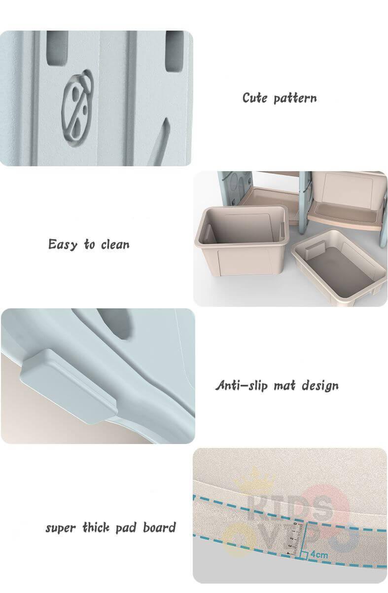 Kids and Toddlers Toy Storage / Organizer with Bins and Bookshelves.