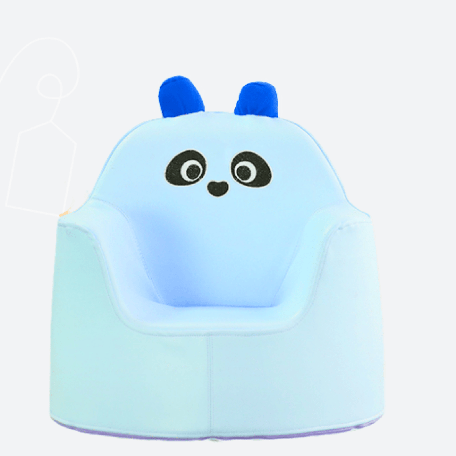 Kids' and Toddlers' Single Seat Cozy Panda Edition Play Sofa Chair - Blue.