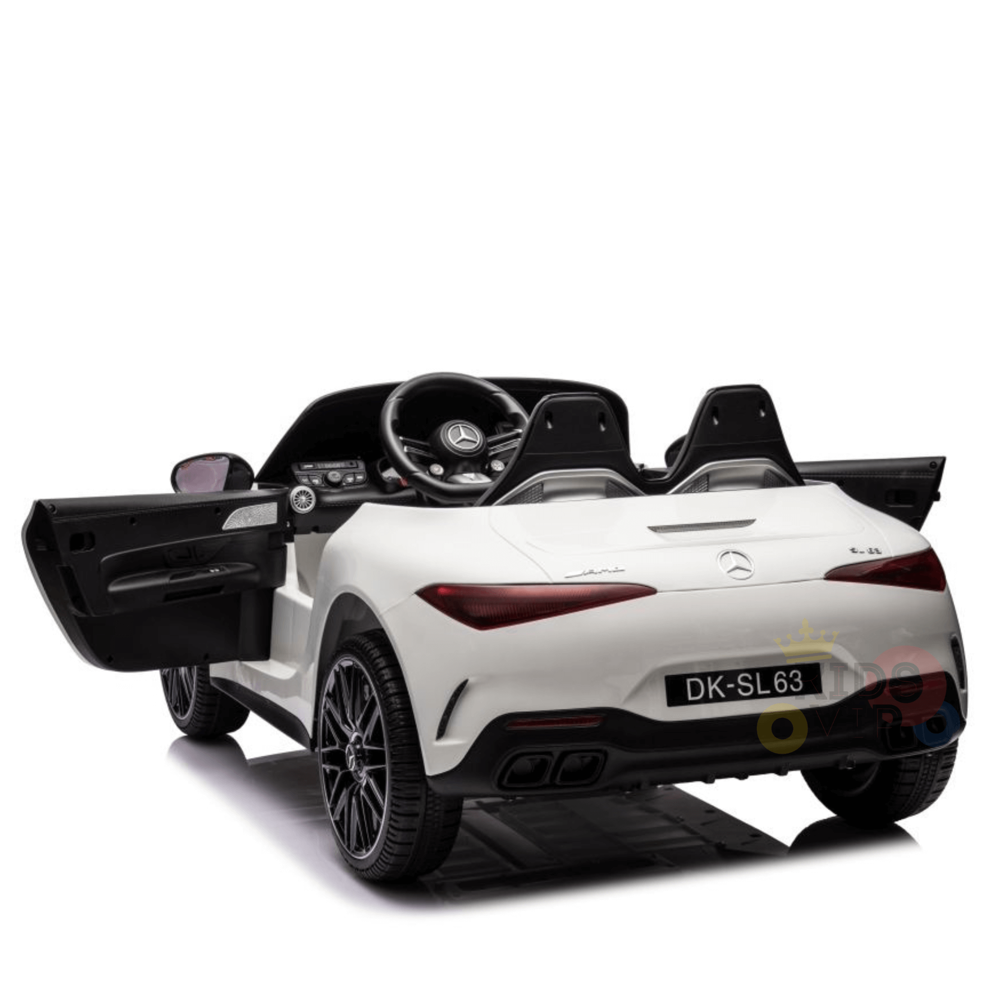 12V White Mercedes Benz SL63 Kids' Exclusive 4X4 Ride-On Car W/ EVA Rubber Wheels, Music & RC.