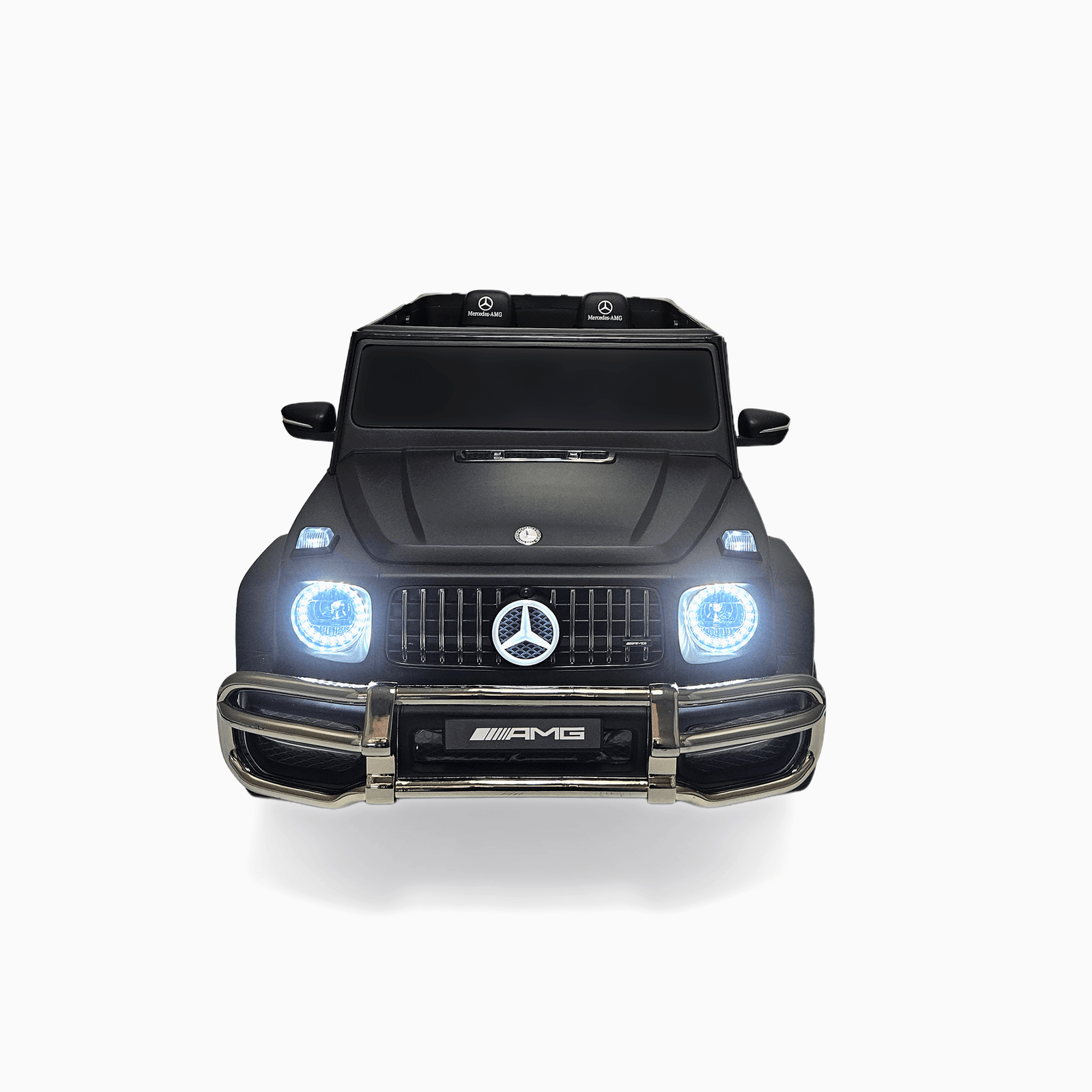 24V Exclusive Matte Black Mercedes Benz G63 2-Seater 4x4 Kids' Ride-on SUV W/ EVA Wheels, Leather Seats, Light-up Logo, BT & RC.
