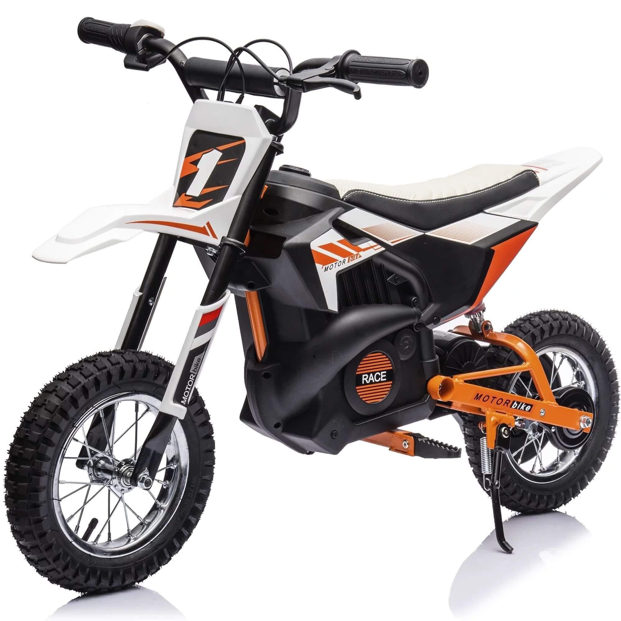 24V 250W Super Moto Off-Road Edition Ride-On Dirt Bike for Big Kids W/ Air-Filled Rubber Tires.