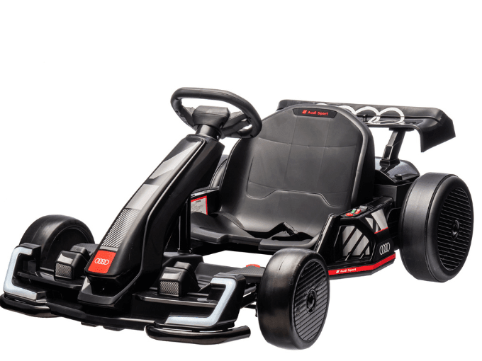 24V Black Newest Upgraded Audi Drifting Go Kart W/ 180° Drift, Bluetooth Music & Lights.