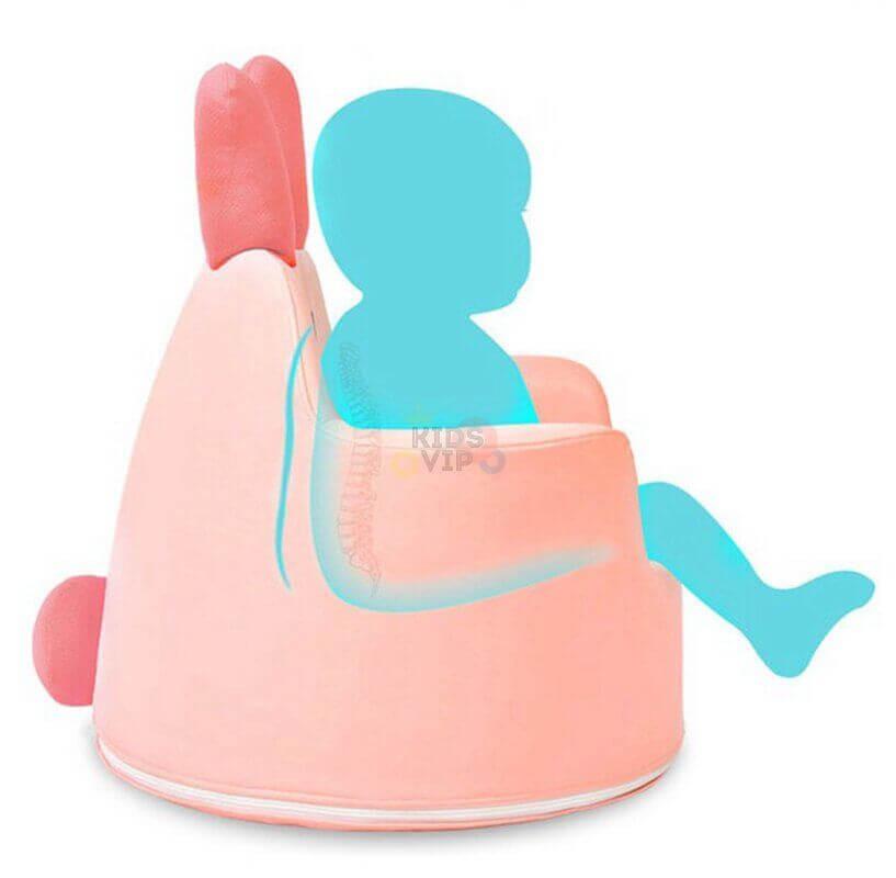 Kids' and Toddlers' Single Seat Cozy Panda Edition Play Sofa Chair - Pink.