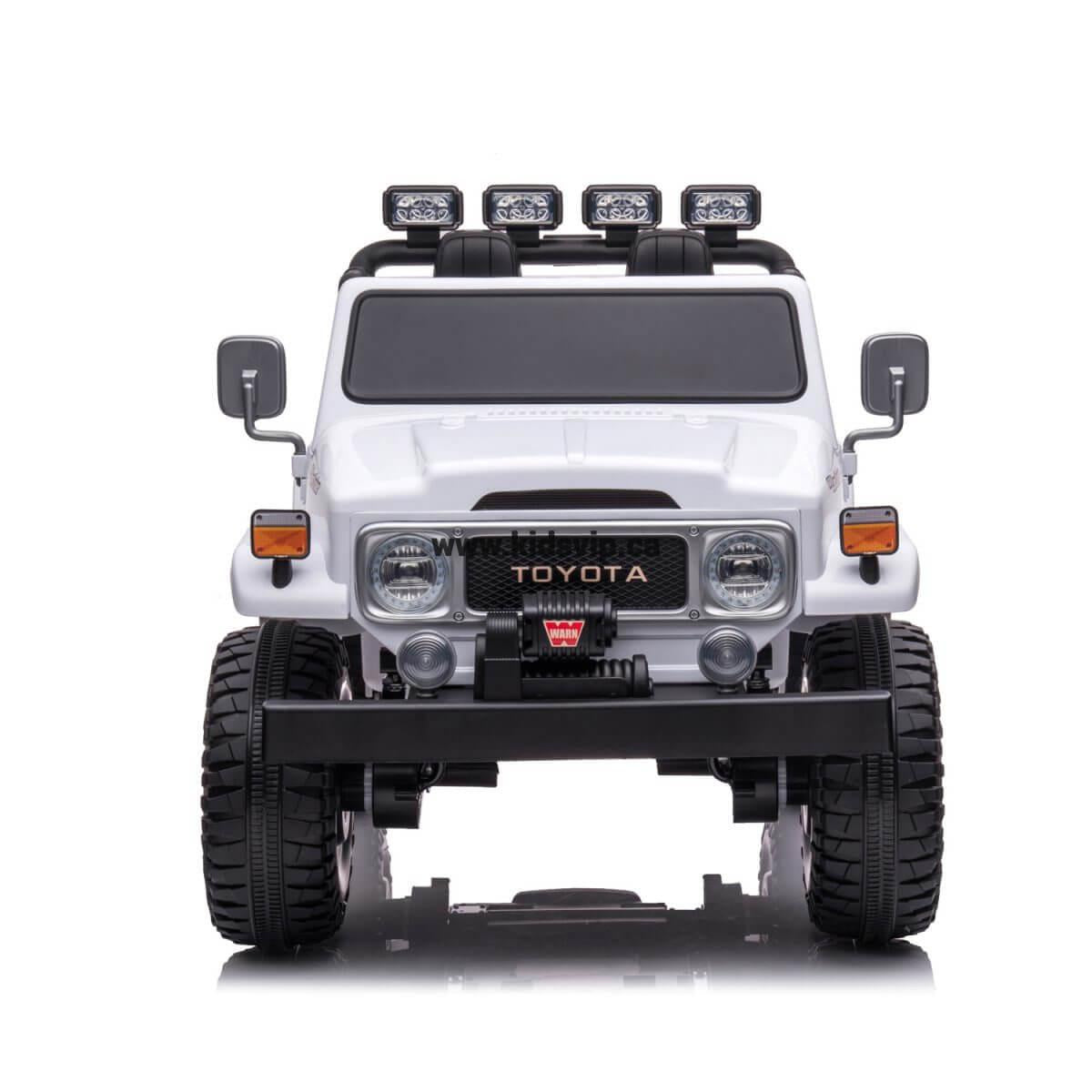 24V White 2-Seater Premium Edition Toyota 4x4 Truck for Kids W/ EVA Rubber Wheels, Music & RC.