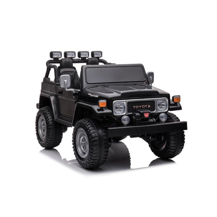24V Black 2-Seater Premium Edition Toyota 4x4 Truck for Kids W/ EVA Rubber Wheels, Music & RC.