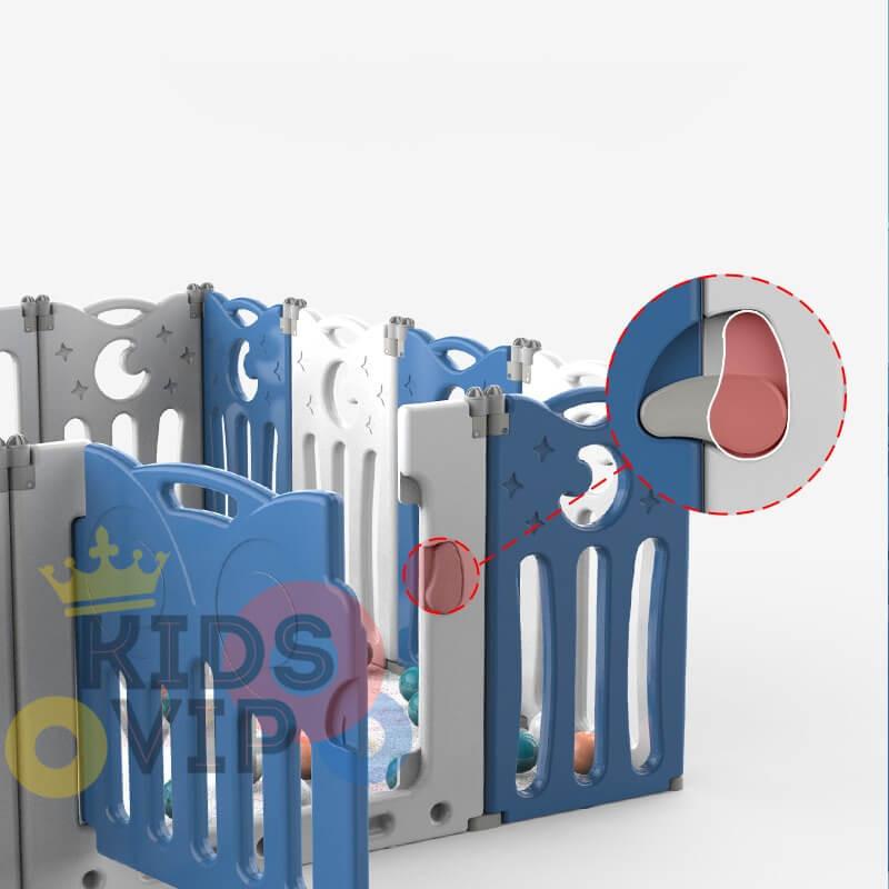 Blue 20 Panels Indoor/Outdoor Foldable Playpen, Fence, Interactive Safety Play Yard for Toddlers and Infants.