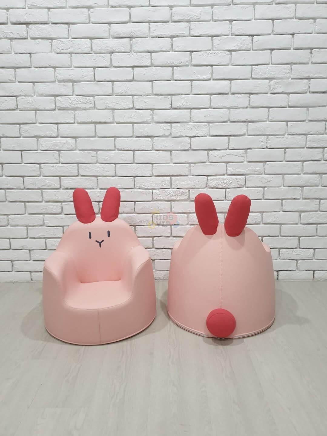 Kids' and Toddlers' Single Seat Cozy Bunny Edition Play Sofa Chair - Pink.