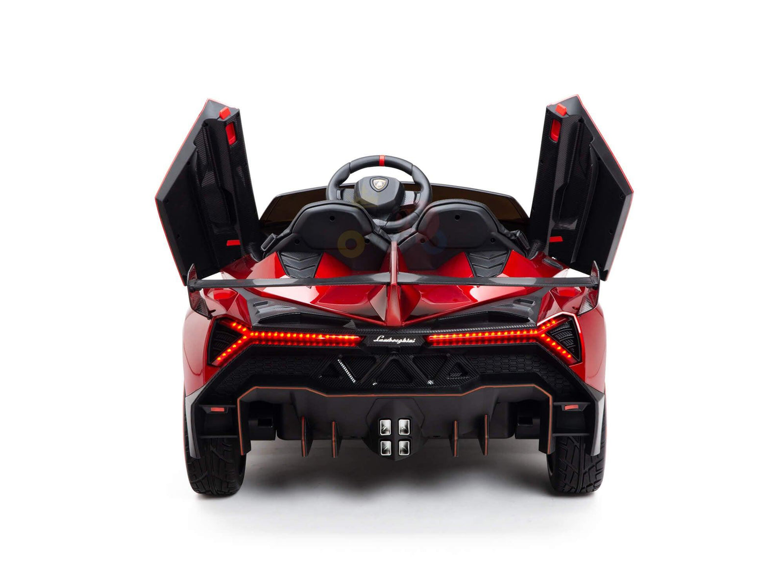 12V Red Lamborghini Veneno 4X4 Limited Edition Ride-on Car W/ EVA Rubber Wheels, Bluetooth & RC.