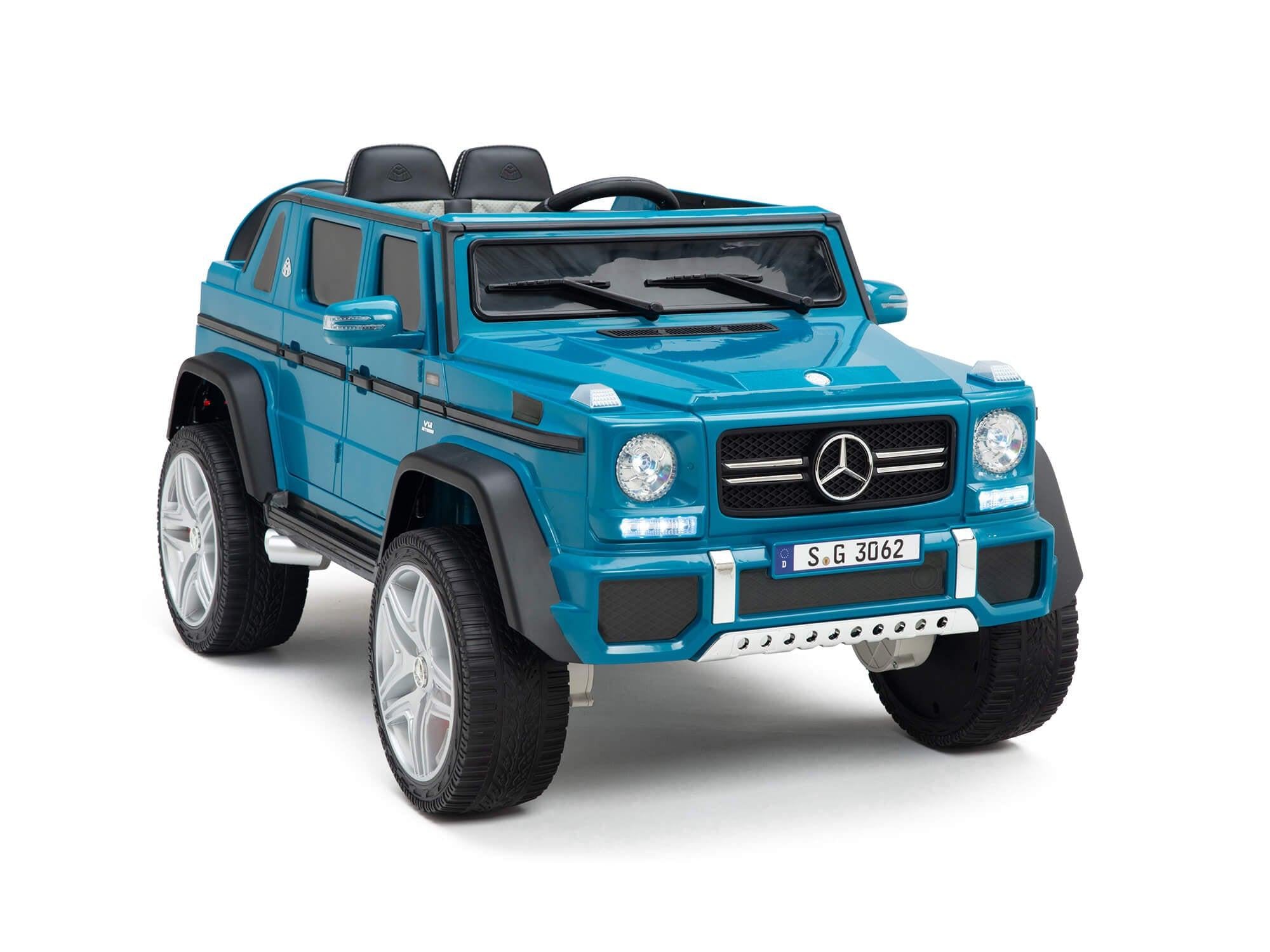 12V Blue Luxury Mercedes Maybach G650s Kids' 4x4 Ride-on SUV W/ Rubber Wheels, Music & RC.