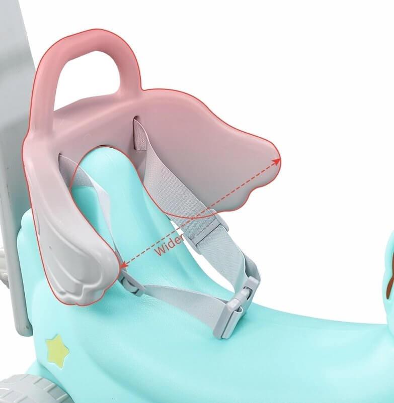 Kids' & Toddlers' 3-in-1 Foot to Floor Ride-on Rocking Riding Toy W/ Handle, Music & Basketball Hoop.