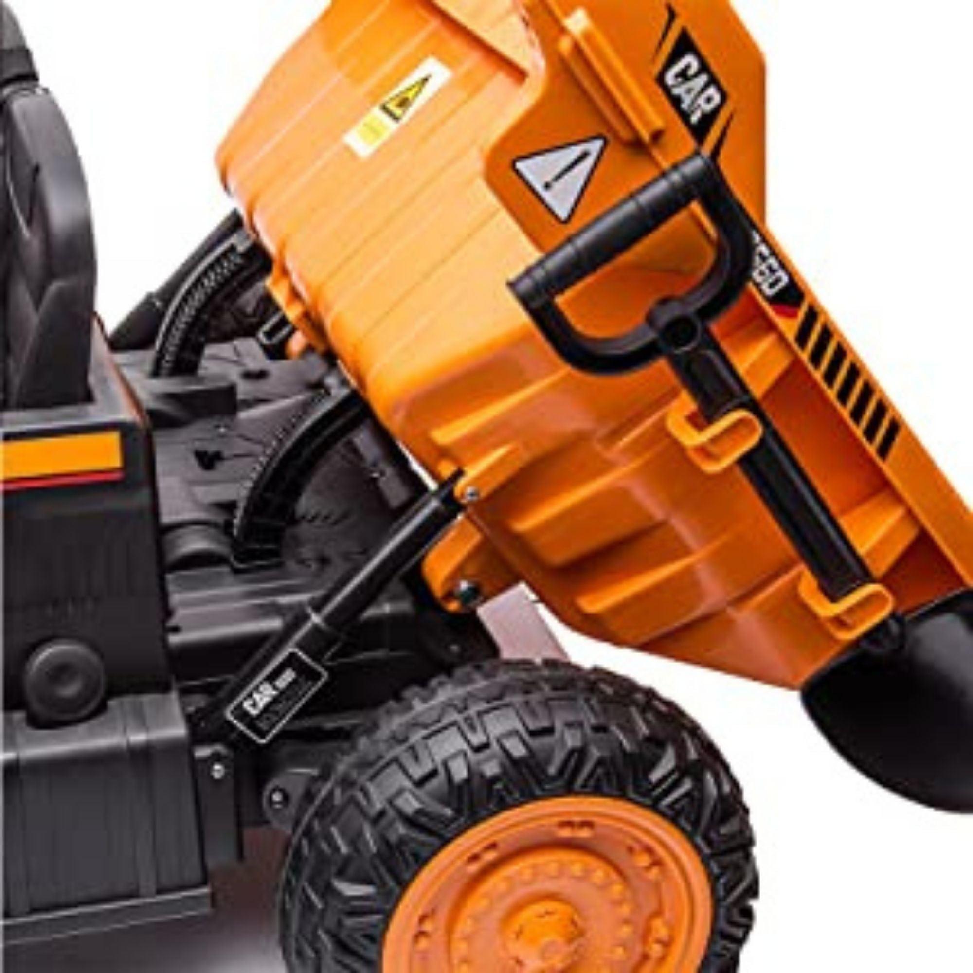 12V Kids' Ride-On Construction Dump Truck W/ Rubber Wheels, Automatic Dump Bed, Music & RC.