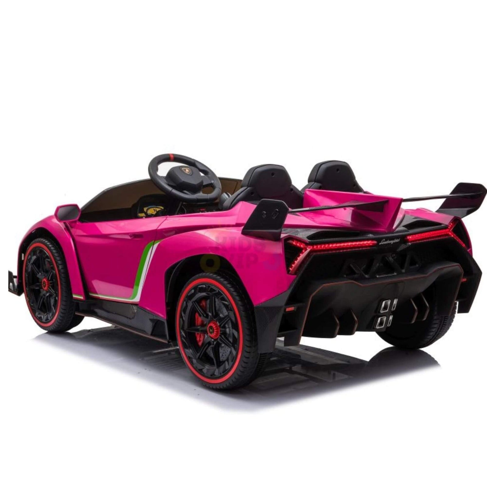 12V Pink Lamborghini Veneno 4X4 Limited Edition Ride-on Car W/ EVA Rubber Wheels, Bluetooth & RC.