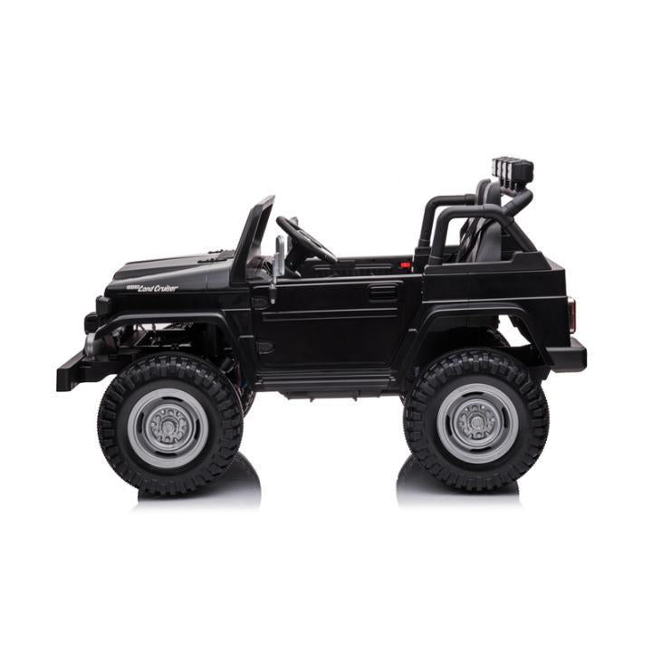 24V Black 2-Seater Premium Edition Toyota 4x4 Truck for Kids W/ EVA Rubber Wheels, Music & RC.