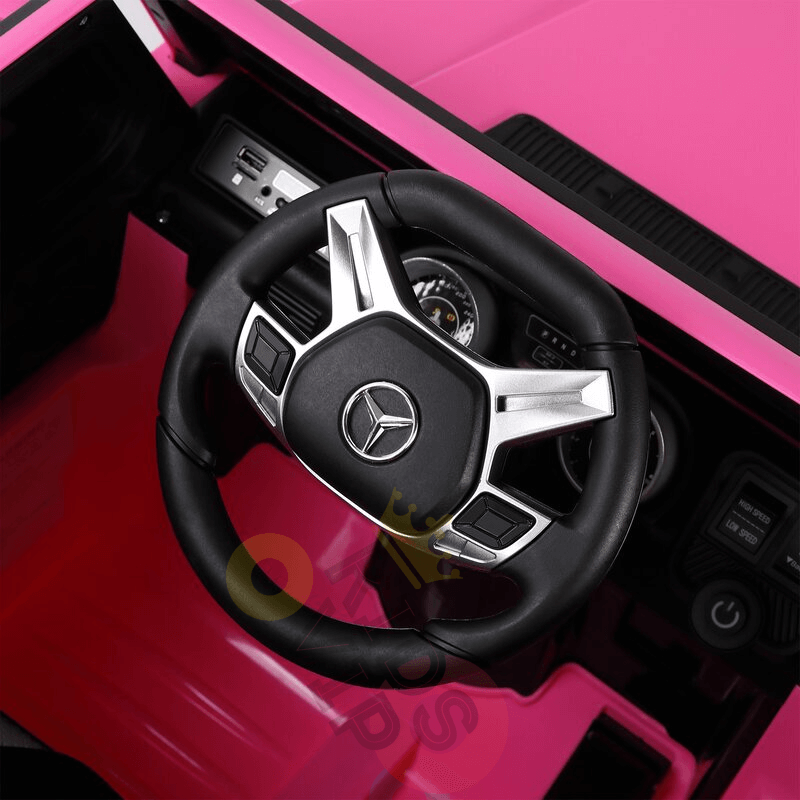 12V Pink Luxury Mercedes Maybach G650s Kids' 4x4 Ride-on SUV W/ Rubber Wheels, Music & RC.