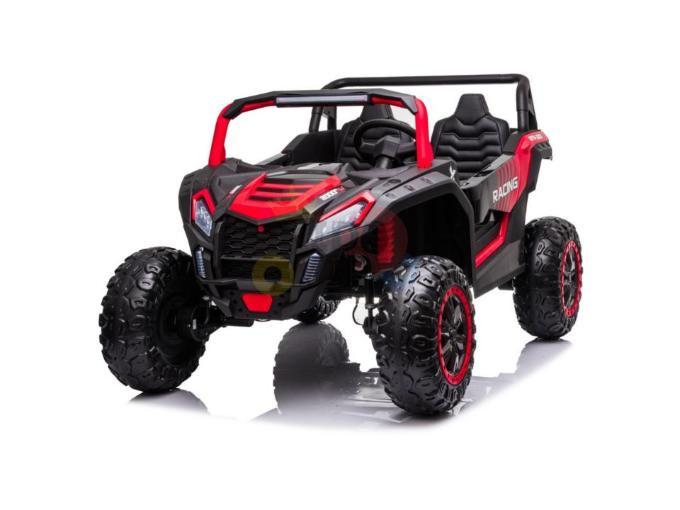 Red 2-Seater XXL Edition Blade BT 24V/4WD Kids' Exclusive Buggy/UTV With Rubber Wheels, Leather Seats, Music & RC.