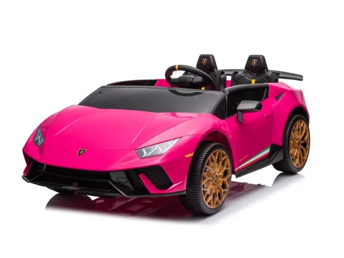 Pink 24V Lamborghini Huracan 4x4/AWD 2-Seater Licensed Ride-On Car W/ EVA Rubber Wheels, Music, RC.