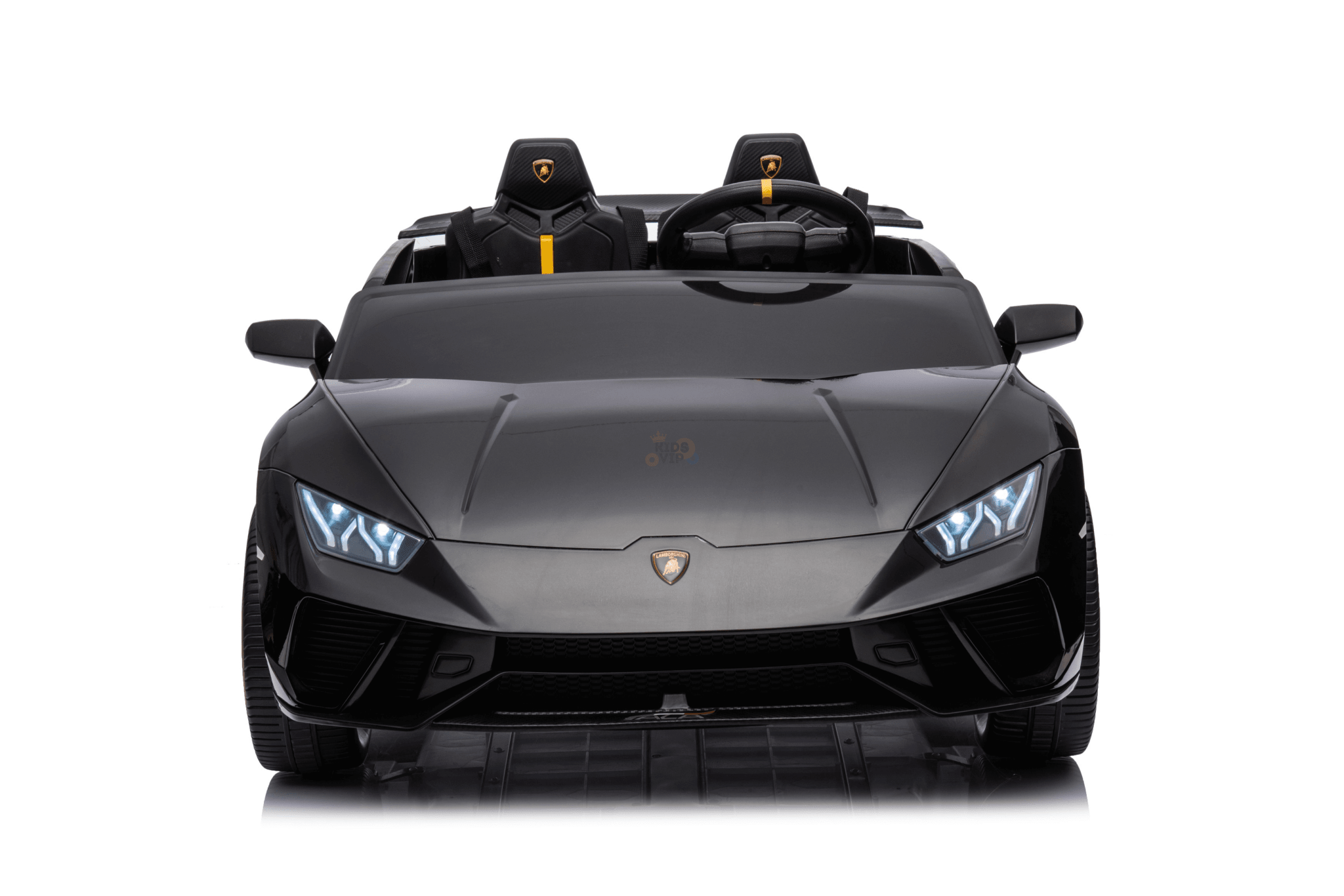 Black 24V Lamborghini Huracan 4x4/AWD 2-Seater Licensed Ride-On Car W/ EVA Rubber Wheels, Music, RC.