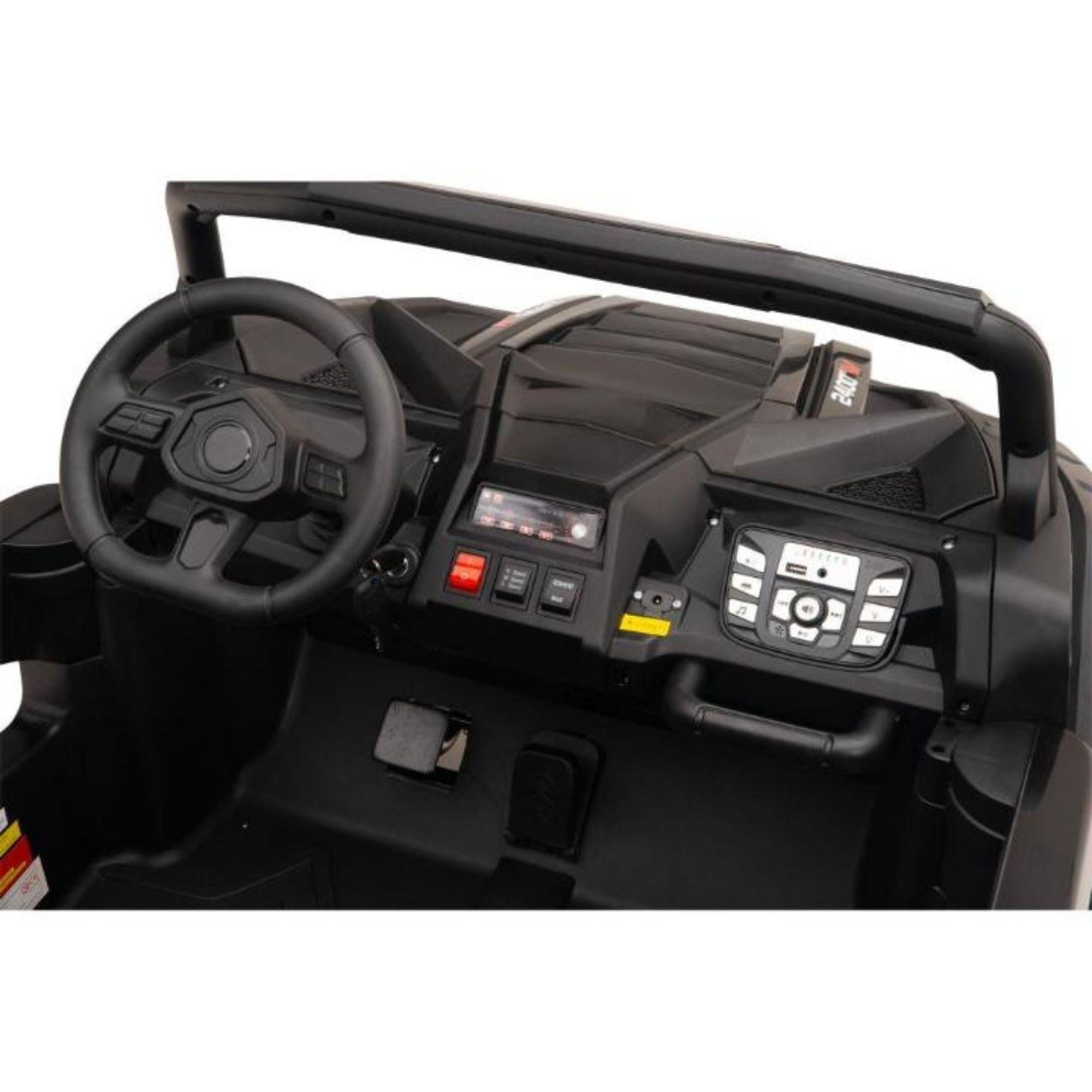 Black Heavy Duty 24V 14Ah Blade XR Edition XXL 2-Seater Ride-On Buggy W/ 180W Brushless Motor, Inflatable Tires & BT (No RC).