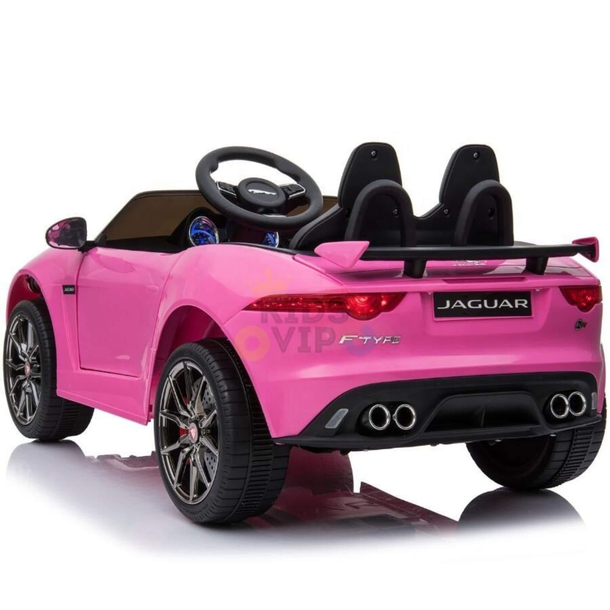 12V Pink Jaguar F Type Kids' Licensed Ride-On Car W/ Rubber Wheels, Bluetooth & RC.