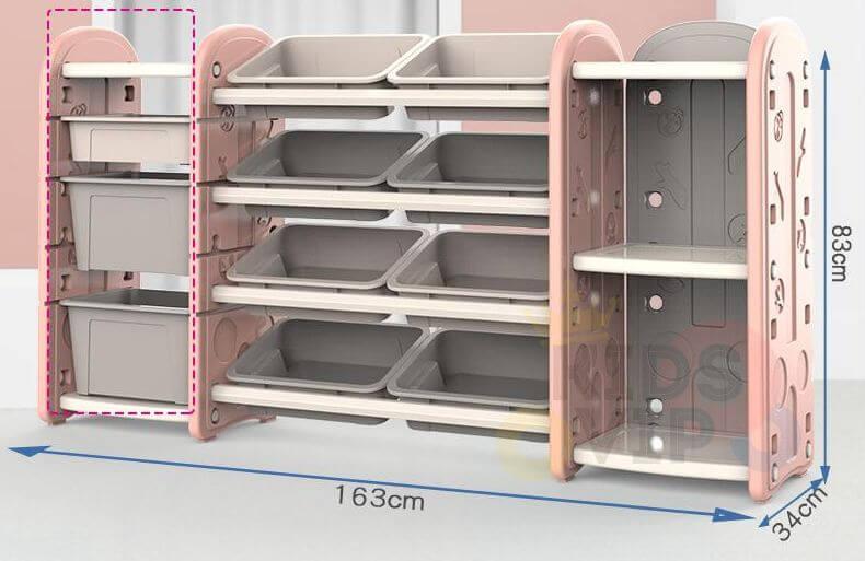 Kids and Toddlers Toy Storage / Organizer with Bins and Bookshelves.