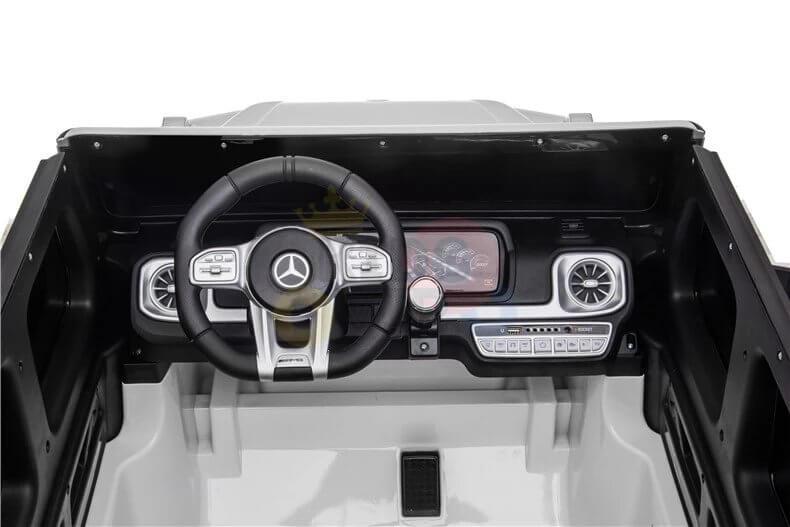 24V Exclusive White Mercedes Benz G63 2-Seater 4x4 Kids' Ride-on SUV W/ EVA Wheels, Leather Seats, Light-up Logo, BT & RC.