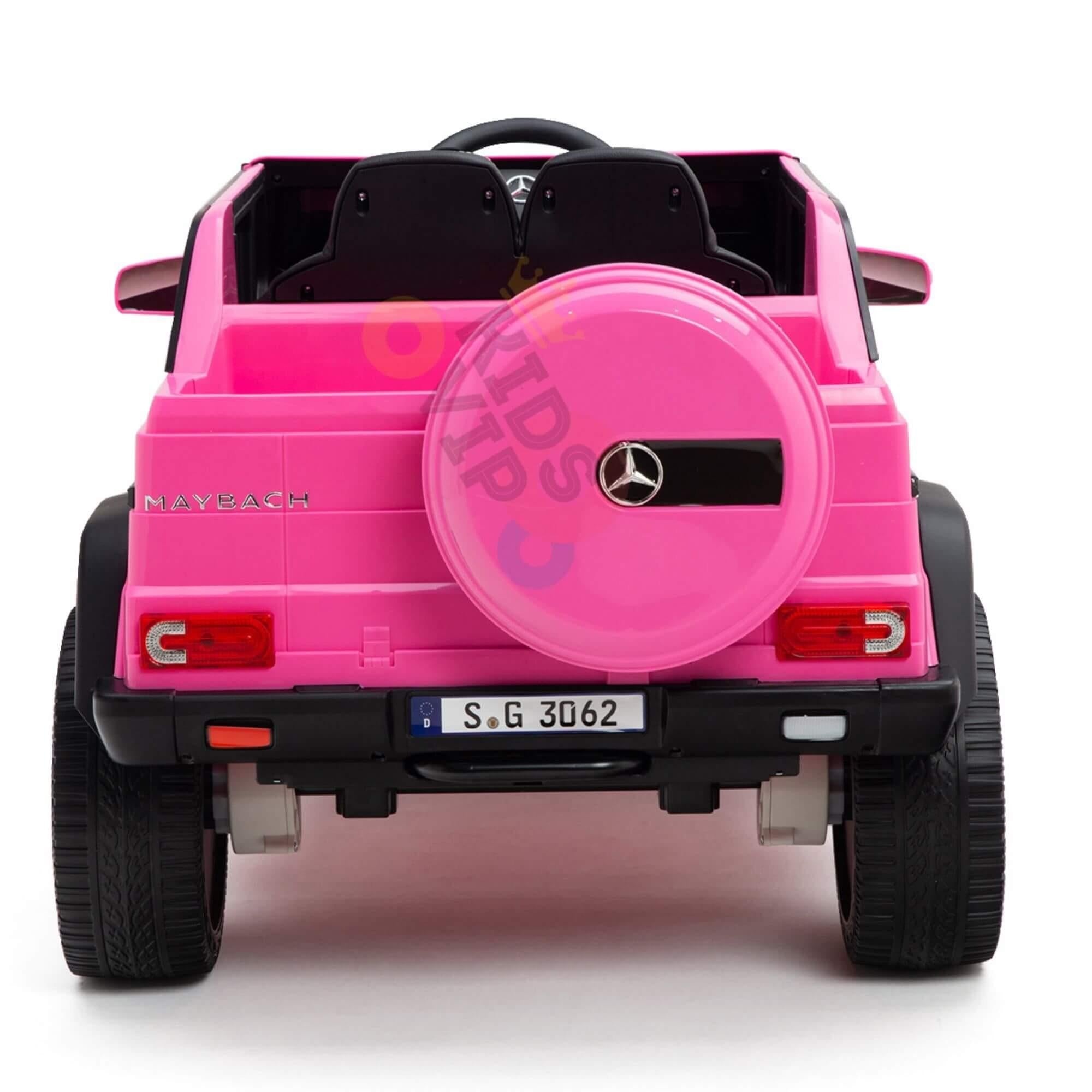 12V Pink Luxury Mercedes Maybach G650s Kids' 4x4 Ride-on SUV W/ Rubber Wheels, Music & RC.