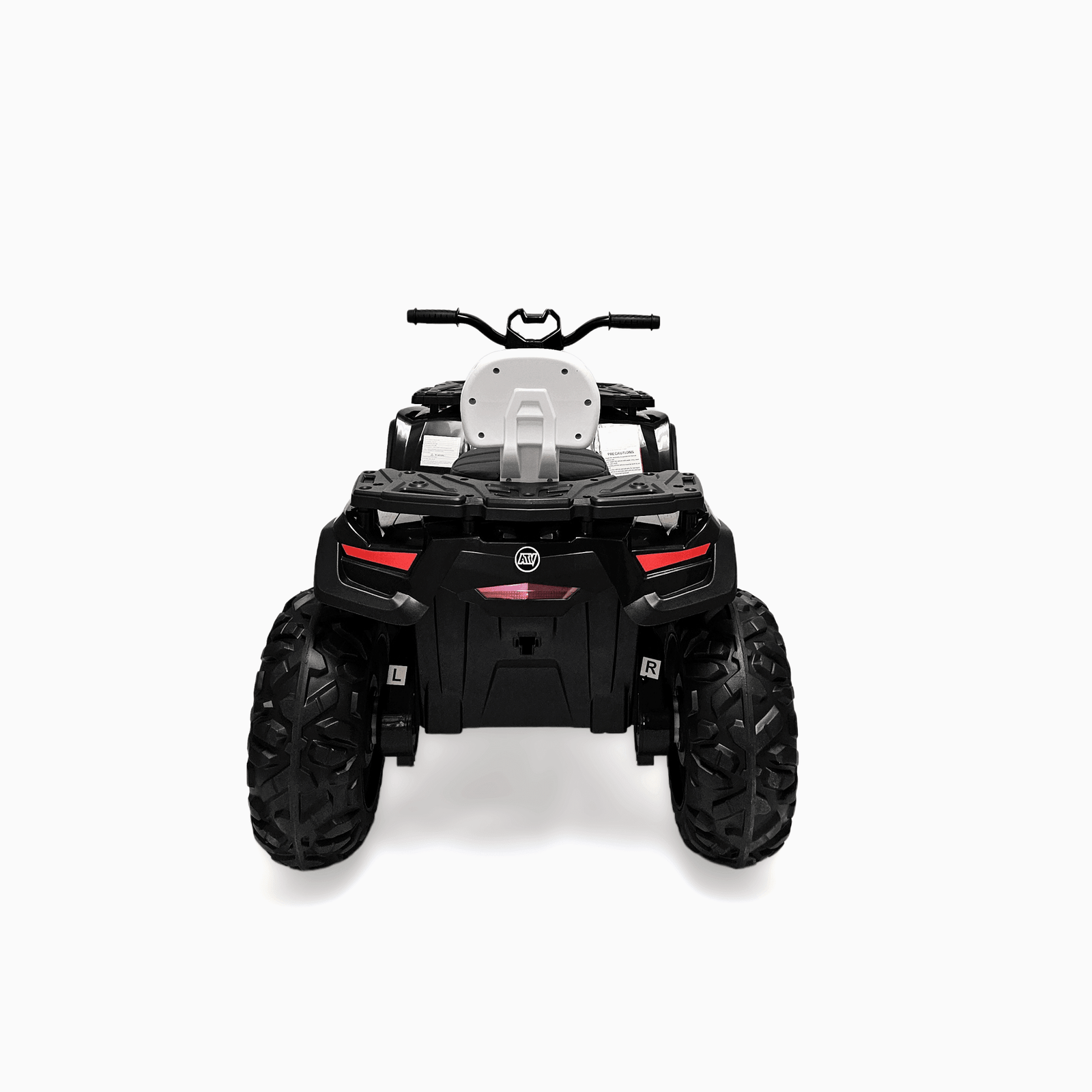 24V White Upgraded Titan Edition 4x4 Ride-On Quad ATV W/ EVA Rubber Wheels, Bluetooth Music & Lights.