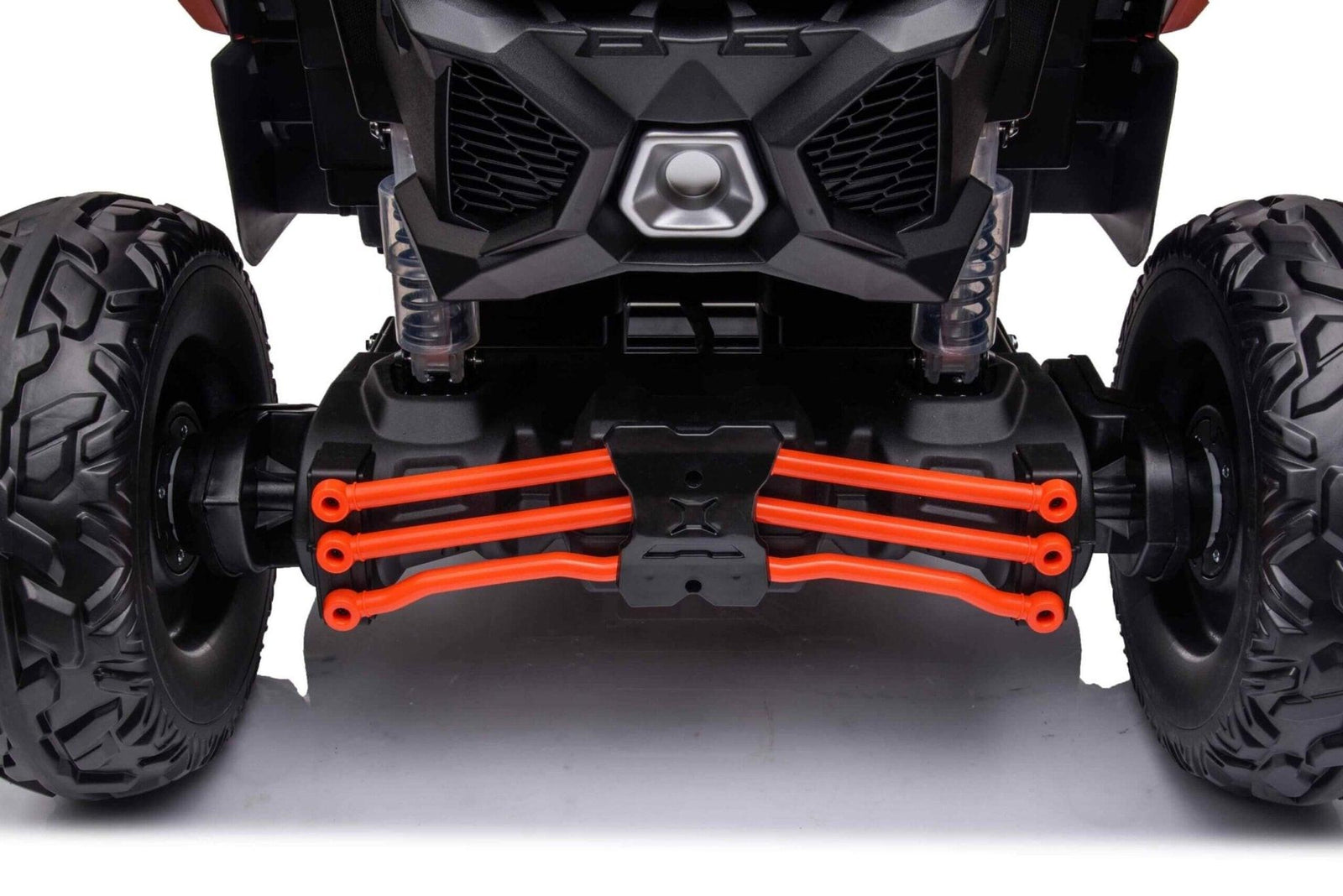 Orange Licensed LX Performance Edition 2x24V Can-Am Maverick 4WD Double 24V Battery Pack, 2-Seater Kids' Buggy W/ Music, EVA Rubber Wheels, Leather Seats & RC.