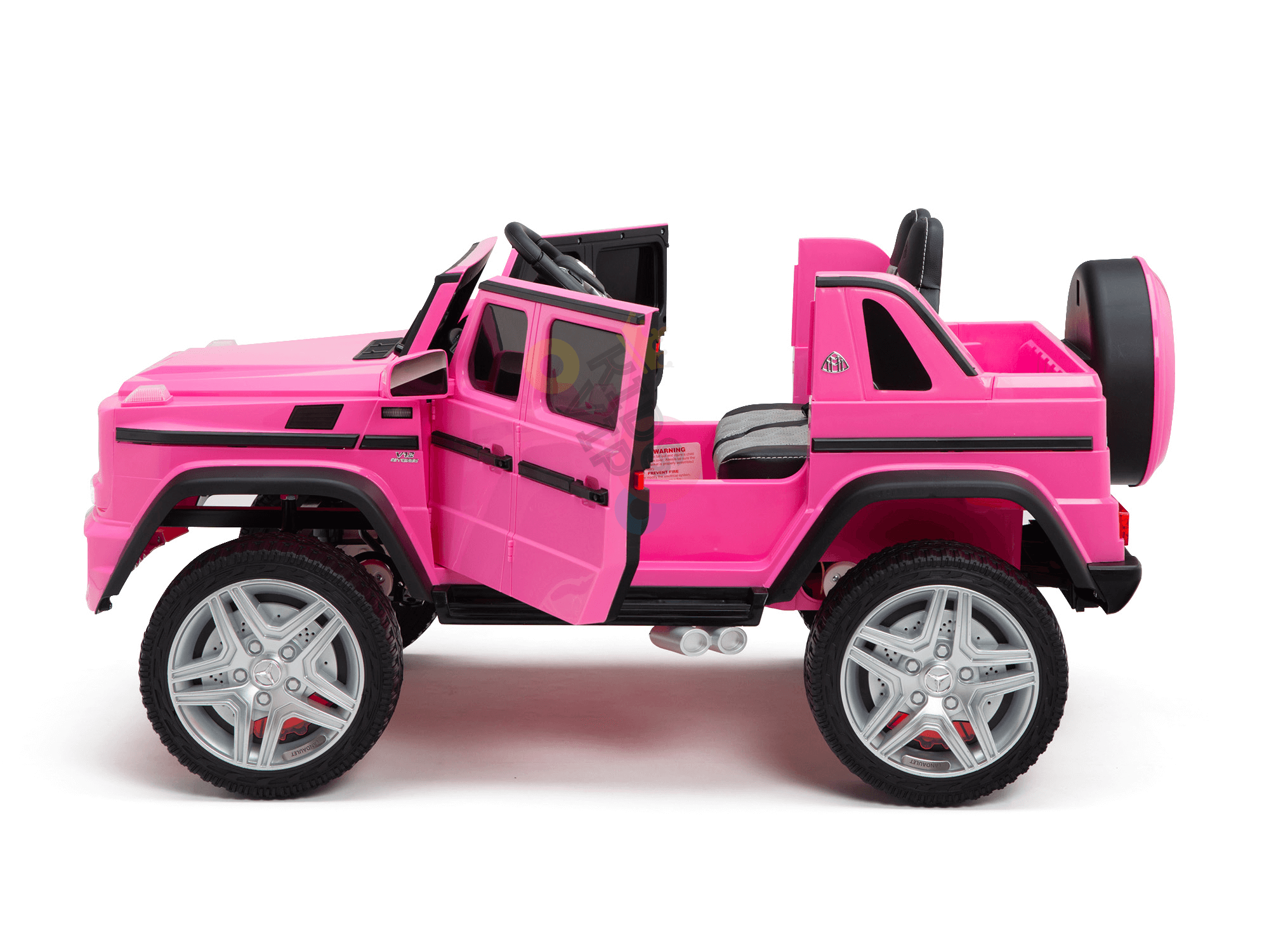 12V Pink Luxury Mercedes Maybach G650s Kids' 4x4 Ride-on SUV W/ Rubber Wheels, Music & RC.