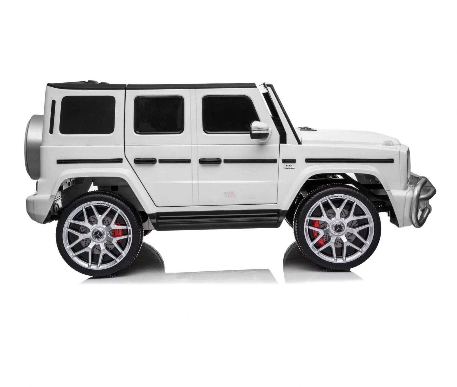24V Exclusive White Mercedes Benz G63 2-Seater 4x4 Kids' Ride-on SUV W/ EVA Wheels, Leather Seats, Light-up Logo, BT & RC.