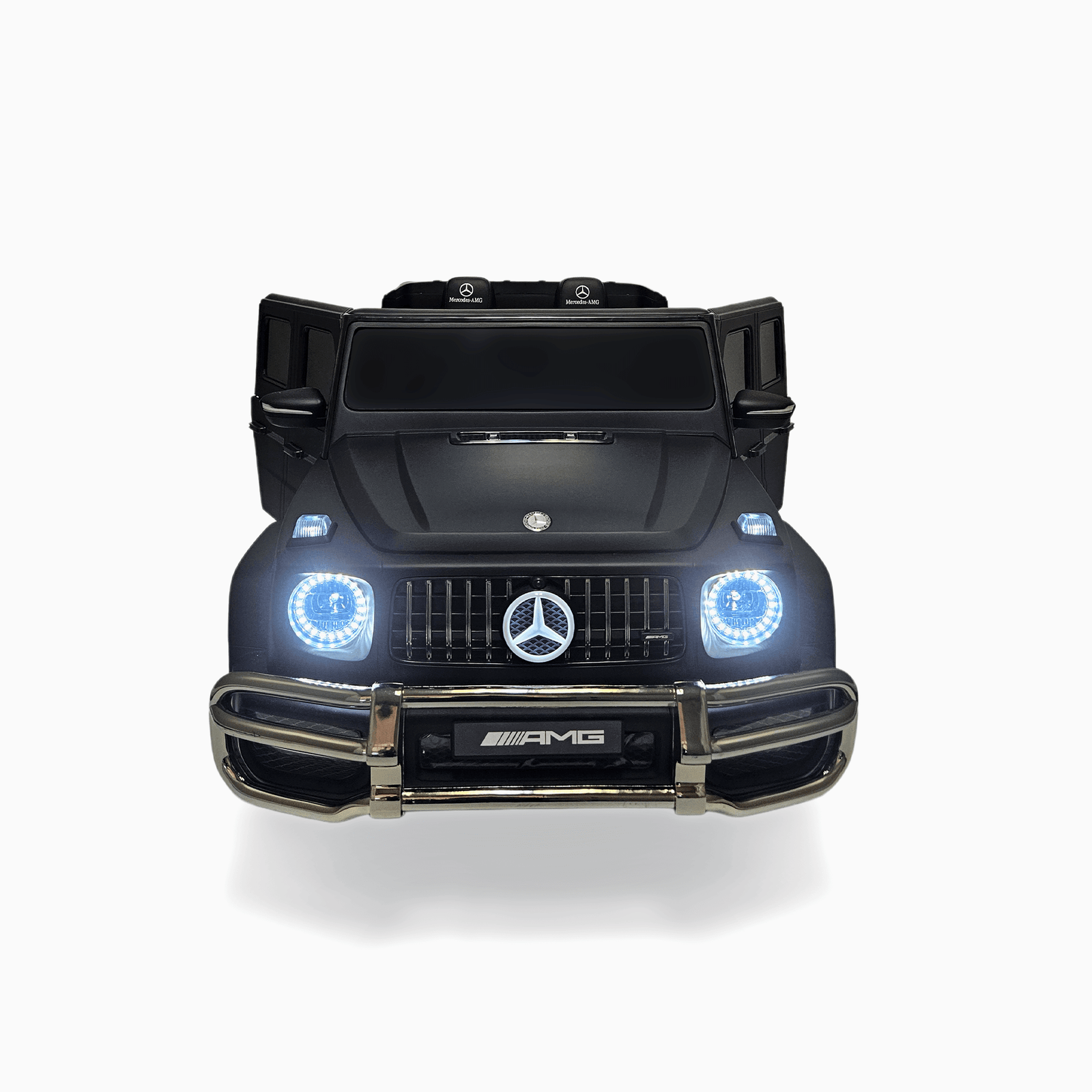 24V Exclusive Matte Black Mercedes Benz G63 2-Seater 4x4 Kids' Ride-on SUV W/ EVA Wheels, Leather Seats, Light-up Logo, BT & RC.
