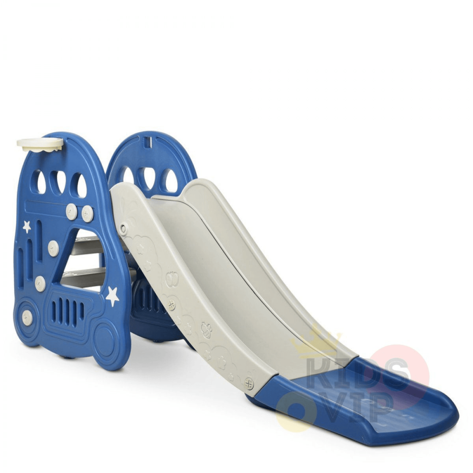 Kids' and Toddlers' Car Edition Interactive Indoor / Outdoor Playset W/ Slide, Closed Steps & Basketball Hoop.