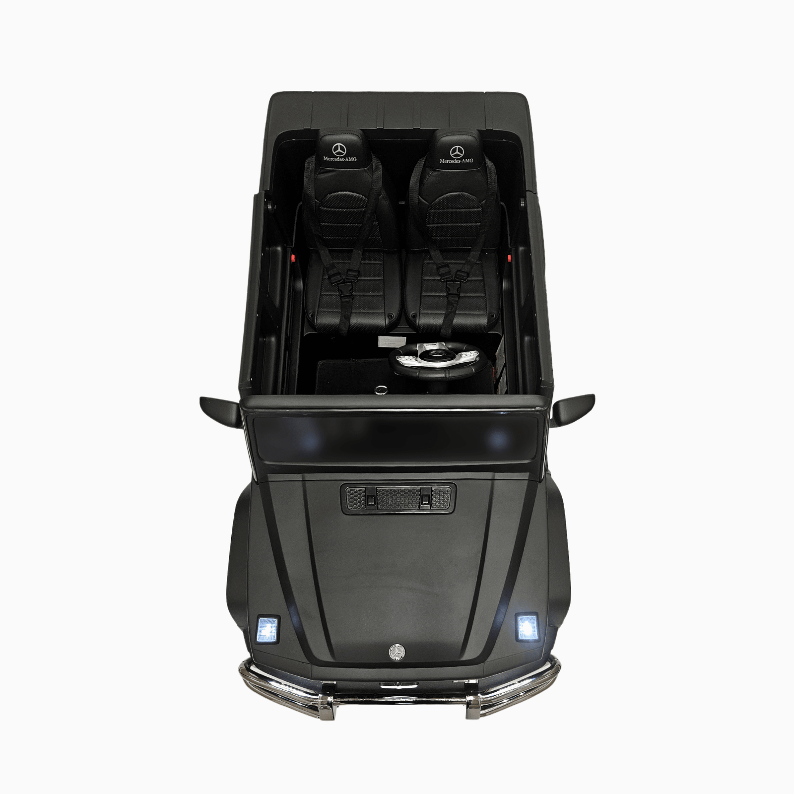 24V Exclusive Matte Black Mercedes Benz G63 2-Seater 4x4 Kids' Ride-on SUV W/ EVA Wheels, Leather Seats, Light-up Logo, BT & RC.