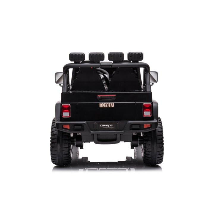 24V Black 2-Seater Premium Edition Toyota 4x4 Truck for Kids W/ EVA Rubber Wheels, Music & RC.