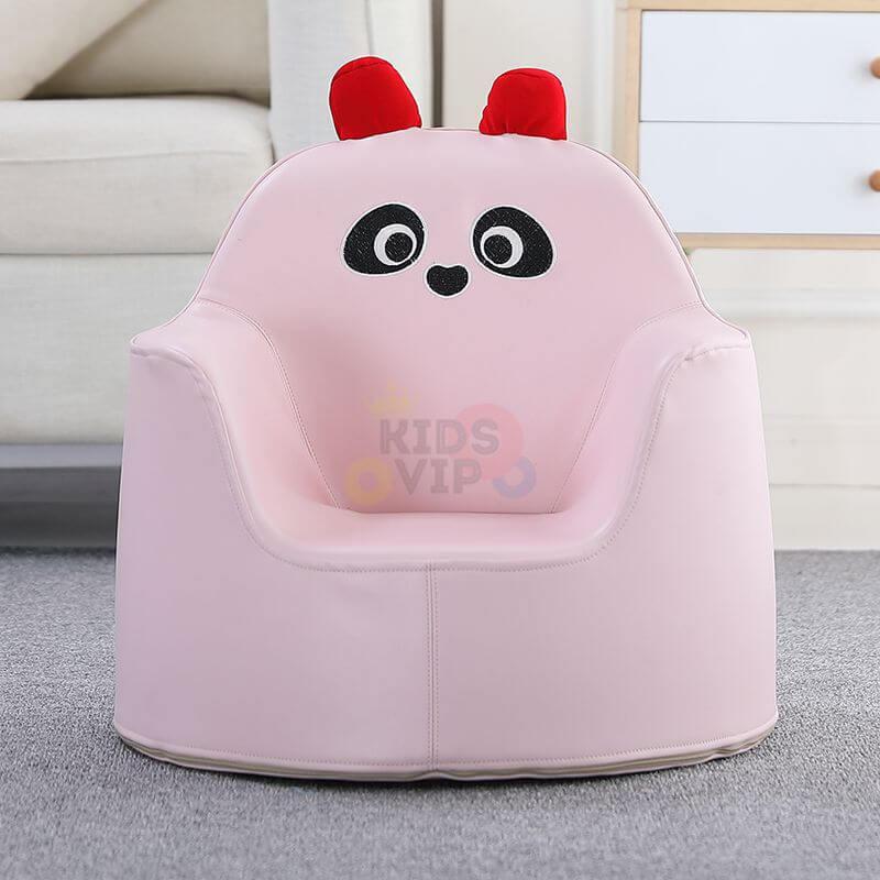 Kids' and Toddlers' Single Seat Cozy Panda Edition Play Sofa Chair - Pink.