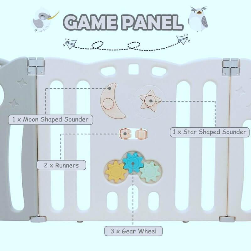 Blue 20 Panels Indoor/Outdoor Foldable Playpen, Fence, Interactive Safety Play Yard for Toddlers and Infants.