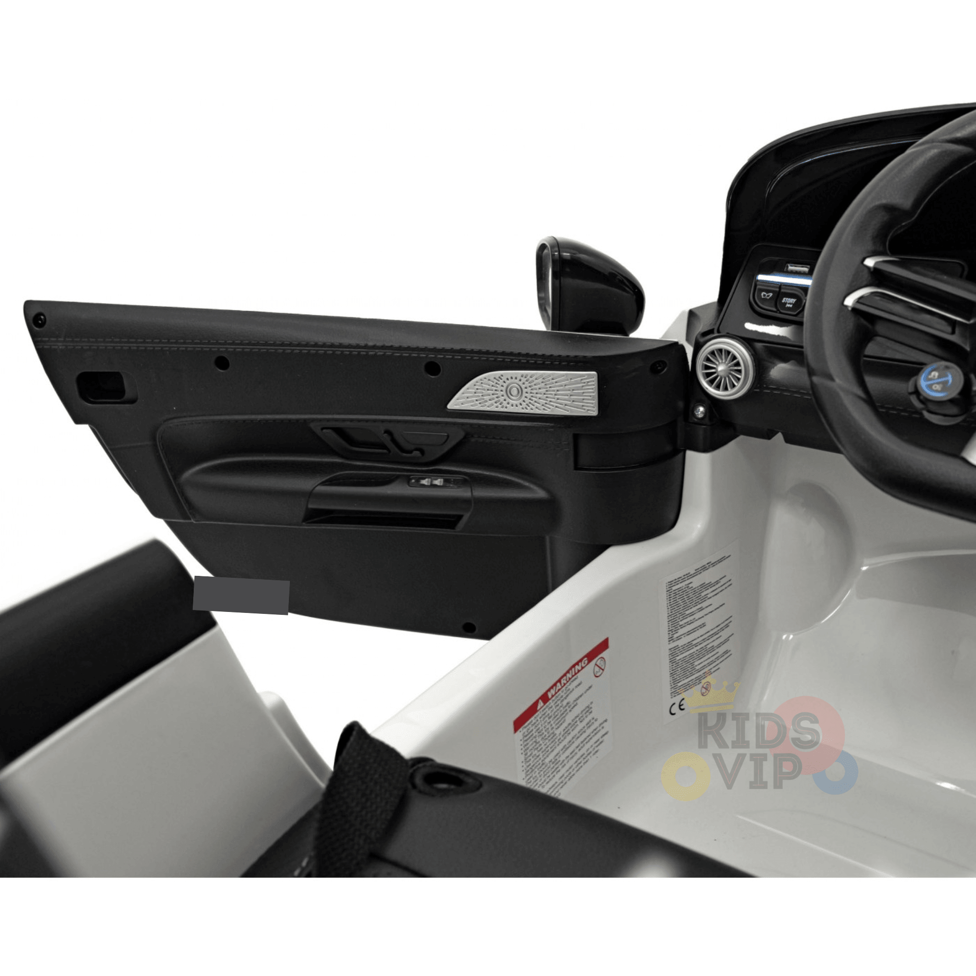 12V White Mercedes Benz SL63 Kids' Exclusive 4X4 Ride-On Car W/ EVA Rubber Wheels, Music & RC.