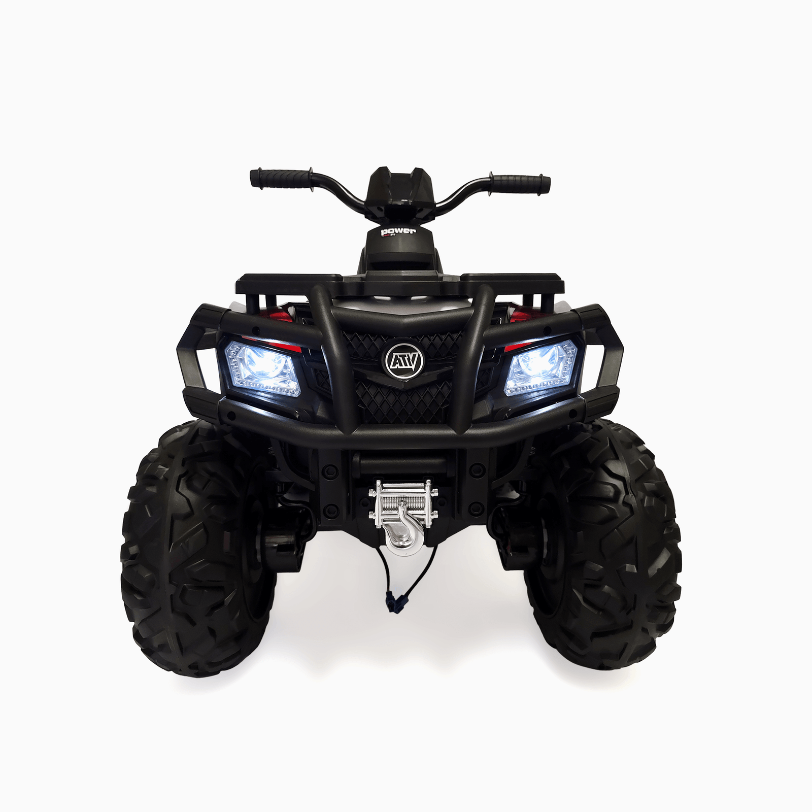 24V White Upgraded Titan Edition 4x4 Ride-On Quad ATV W/ EVA Rubber Wheels, Bluetooth Music & Lights.