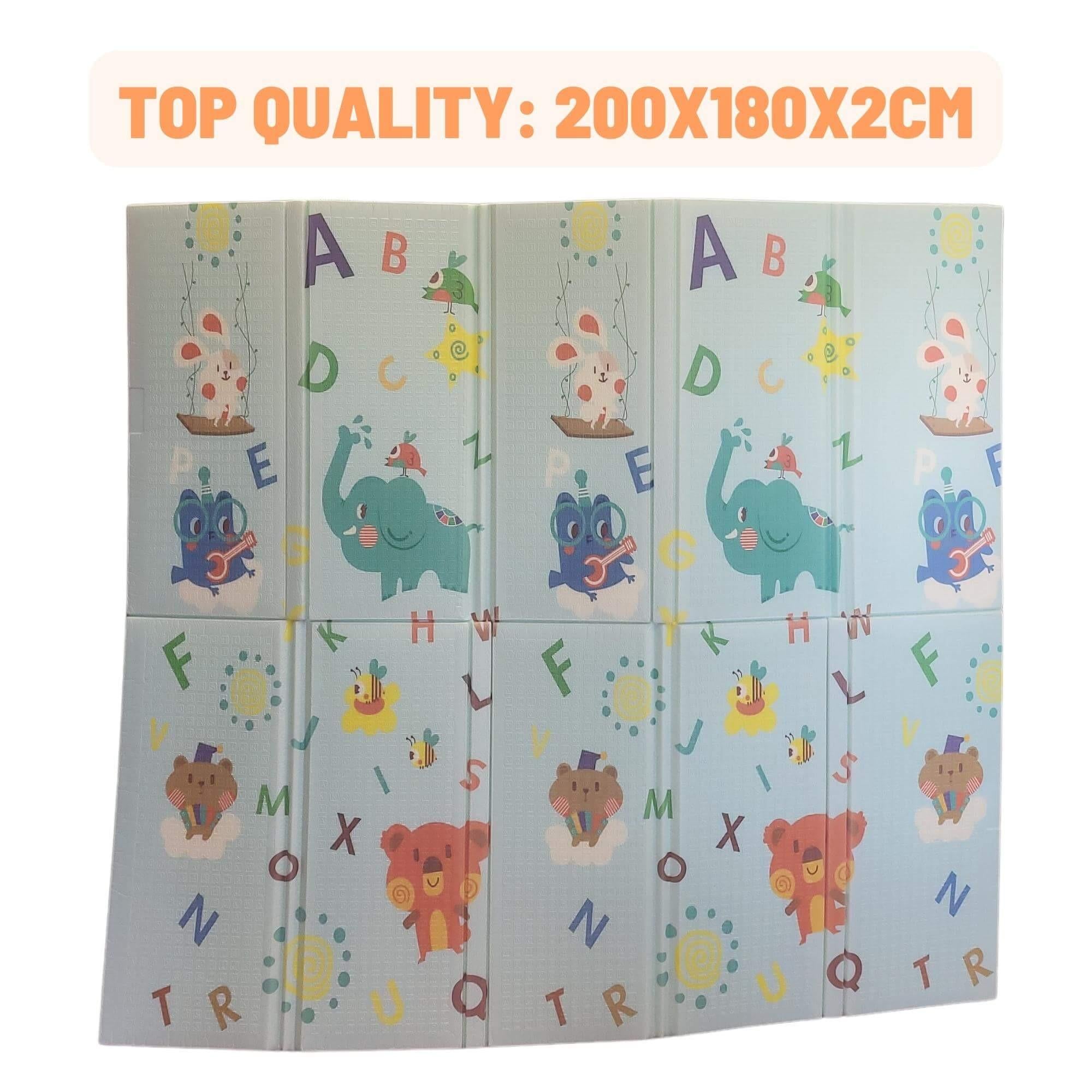 XL Luxury Indoor/ Outdoor Double Sided Foldable Waterproof Foam Play Mat - 200x180x2cm.